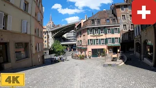 Rue de Bourg (Main shopping street) in Lausanne, Switzerland | Spring【4K】Canton de Vaud, Suisse