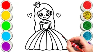 PRINCESS DRAWING STEP BY STEP | HOW TO DRAW PRINCESS | EASY PAINTING & COLORING FOR KIDS & TODDLERS