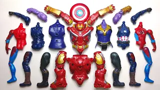 MERAKIT MAINAN HULKBUSTER VS THANOS AND CAPTAIN AMERICA VS SPIDERMAN - SUPERHERO AVENGERS