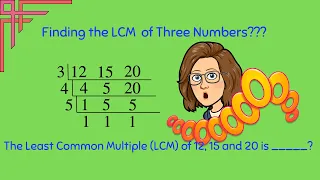 How to find the LCM for 3 numbers Using the Ladder Method|Math Defined with Mrs. C