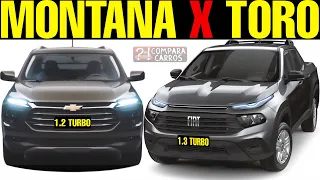 COMPARATIVO Nova Chevrolet Montana Premier 1.2 Turbo 2023 vs Fiat Toro Endurance 1.3 Turbo 2023