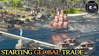 Starting GLOBAL TRADE - Anno 1800 MEGACITY SURVIVAL - 3 V 1 & Fully Modded || Part 6