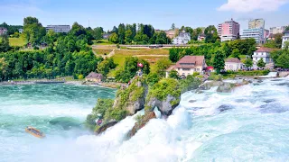 THE MOST POWERFUL WATERFALLS IN EUROPE ,Schaffhausen Switzerland.