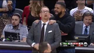 Drake Calmed Down Nick Nurse After A Fred VanVleet Bank Three-Pointer