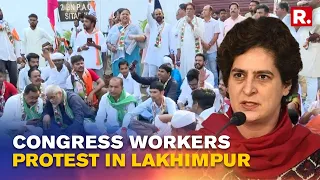 Congress Workers Stage Protest as Priyanka Gandhi gets detained on her Way to Violence-hit Lakhimpur