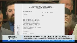 Mayor Jim Fouts speaks lawsuit against Warren City Council