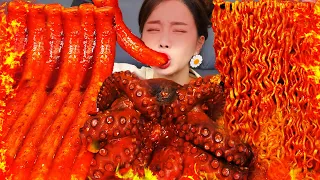 [Mukbang ASMR] Nothing tasted this spicy till now ! Fried Octopus 🐙 Tteokbokki Recipe 🔥 Ssoyoung