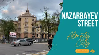 N. Nazarbayev Street | Walking Tour 4k 60 fps | Almaty City Spring 2024