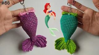 mermaid tail crochet keychain - Princess Ariel Disney (subtitled)