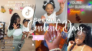 Spend a CONTENT DAY with me! SINGLE MOM w/ TODDLER +INFLUENCER 🫶🏽 +Tiktok BTS