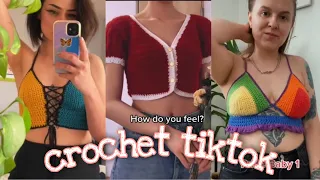 TIKTOK CROCHET KNITTING COMPILATION #017 | crochet croptop  edition