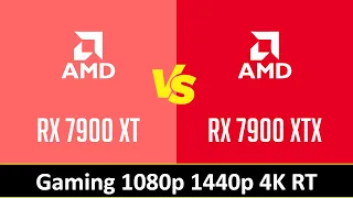 RX 7900 XT vs RX 7900 XTX - Gaming 1080p 1440p 4K RT (i7 12700KF)