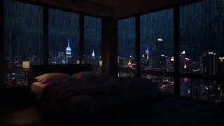 Rain Sounds on Window | Relieve Stress and Asleep in 3 Minutes with Heavy Rain and Loud Thunder