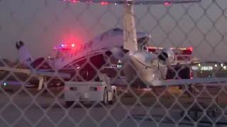 Private jet crashes into parked plane on runway at San Antonio airport