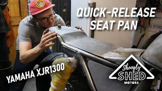 MAKING A CUSTOM QUICK-RELEASE SEAT PAN - Yamaha XJR1300 Shoogly Shed Motors