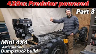 420cc Predator powered articulating 4x4 dump truck build part 3