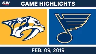 NHL Highlights | Predators vs. Blues - Feb. 9, 2019