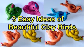 How to make a clay bird | DIY/Clay miniature bird modeling | easy ideas to make polymer clay birds