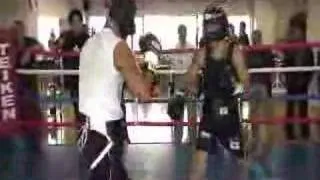 Randy Suico sparring with Edwin Valero