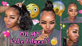 OMG Fake Edges With Ponytail!!🤭Sleek High Bun Tutorial Ft. #ULAHAIR Bundles Review