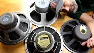 4 Vintage 15 Inch Guitar Speakers Comparison - Shootout Celestion Vs Jensen Vs JBL Vs Altec Lansing