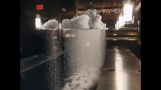 Artificial clouds raining | artificial rain in restaurant