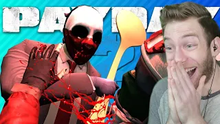 I NEED THE SPOON!! Reacting to "CLOWNS ROBBING BANKS WITH SPOONS Payday 2" by TheRussianBadger