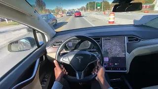 2016 Tesla Model X 90D POV Test Drive Review (Acceleration, Battery, Ride Quality, Road Noise, etc.)