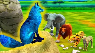 चतुर नीला लोमड़ी और शेर बाघ हाथी Clever Blue Fox in Jungle Hindi Kahaniya हिंदी कहनिया Hindi Stories