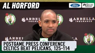 PRESS CONFERENCE: Horford praises Tatum & Brown for growth as leaders after combined 72-point night