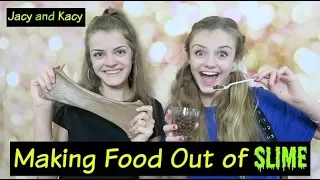 Making Food Out of Slime Challenge ~ Jacy and Kacy