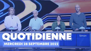 Emission Quotidienne du Mercredi 28 septembre 2022 - Questions pour un Champion