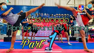 Taekwondo Front leg Round kick Training  Part 1