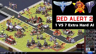 Red Alert 2 Yuri's Revenge | Bridges Too Far map I 7 vs 1 (Extra Hard AI)