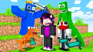 ¡FRANCIS vs 4 RAINBOW FRIENDS! 🌈😱🔴🟡🟢🟠 MINECRAFT CAZADORES VS CORREDOR