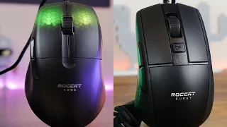 Roccat Kone Pro vs Roccat Burst Pro - Which lightweight mouse is better?