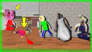 Scary Teacher 3D , piggy , granny , ice scream rod , Baldi -  funny Parody animation Part 08