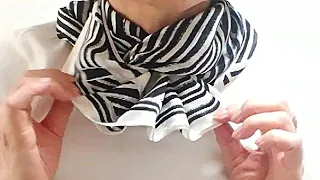 ♡【スカーフの巻き方】タックしてそのまま巻く！可愛くてキュート　how to wear scarves with tacking