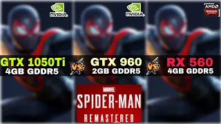 GTX 1050 Ti vs GTX 960 vs RX 560 | Marvel's Spider Man Remastered | 1080P - MEDIUM