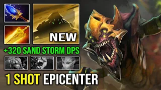 WTF 1 Shot Epicenter Max Cast Range Burrowstrike Mid Sand King +325 Burn Per Second Dota 2