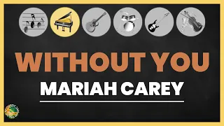 Mariah Carey - Without You (Acoustic Karaoke / Piano (no Melody) / lyrics, chords)