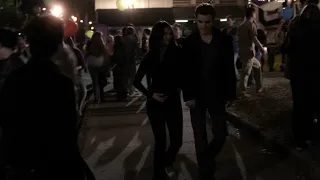 Stefan Elena walking and holding each other's hands| The vampire diaries Season 1 Episode 22