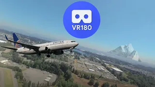 United 737 Takeoff in VR180 3D 4K - Seattle–Tacoma International Airport KSEA