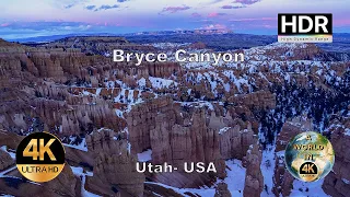 Bryce Canyon (USA) - 4K HDR - Timelapse at Sunset in Winter