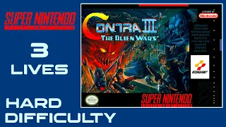 Contra III: The Alien Wars (SNES) 3 Lives / Hard difficulty - Mike Matei Live