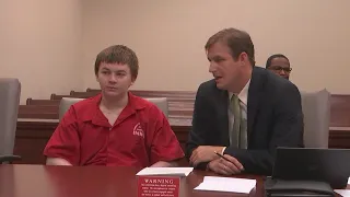 Teen killer Aiden Fucci appears laughing, smiling during court hearing.