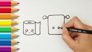 How to Draw Cute Bathroom Accessories for Children