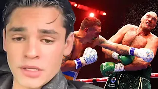 Ryan Garcia REACTS to Usyk DROPPING & BEATING Tyson Fury by Split Decision to become UNDISPUTED