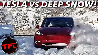 Can Deep Snow STOP a Tesla? We Find Out!