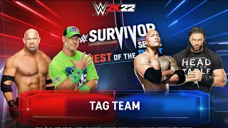 Goldberg & John Cena vs. The Rock & Roman Reigns | Tag Team ELIMINATION Match | WWE 2K22